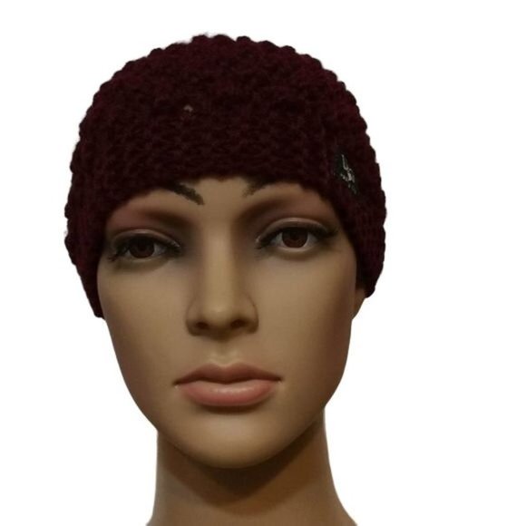 Ear Warmer Knit Burgundy 100% Polyester - Picture 1 of 5